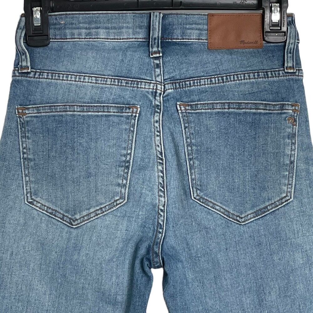Madewell SZ 24 Cali Demi-Boot Jeans Button-Fly Mid-Rise Distressed Whiskered - Picture 5 of 11